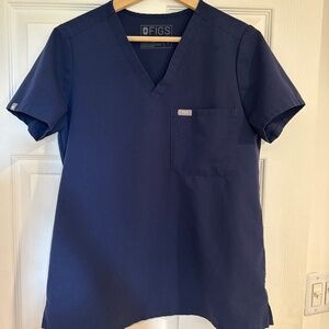 FIGS EUC Catarina Navy Blue Short Sleeve Scrub Top S